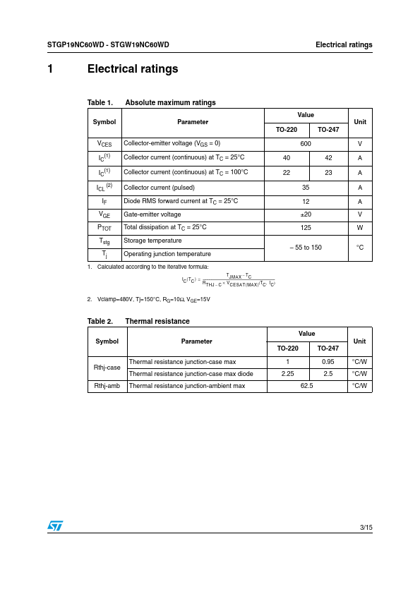 STGW19NC60WD