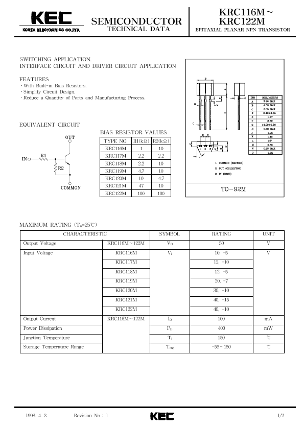 KRC122M