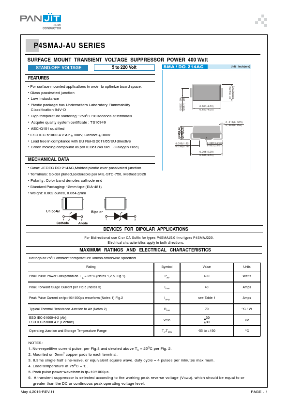 P4SMAJ8.0CA-AU