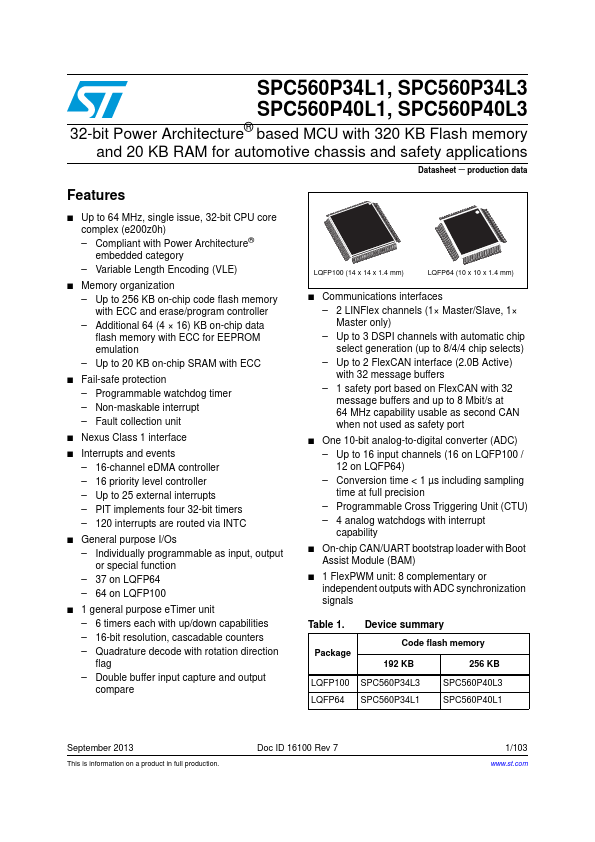 SPC560P40L3