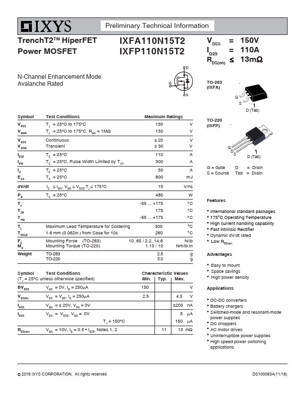 IXFA110N15T2