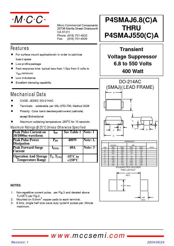 P4SMAJ10CA