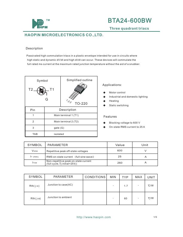 BTA24-600BW