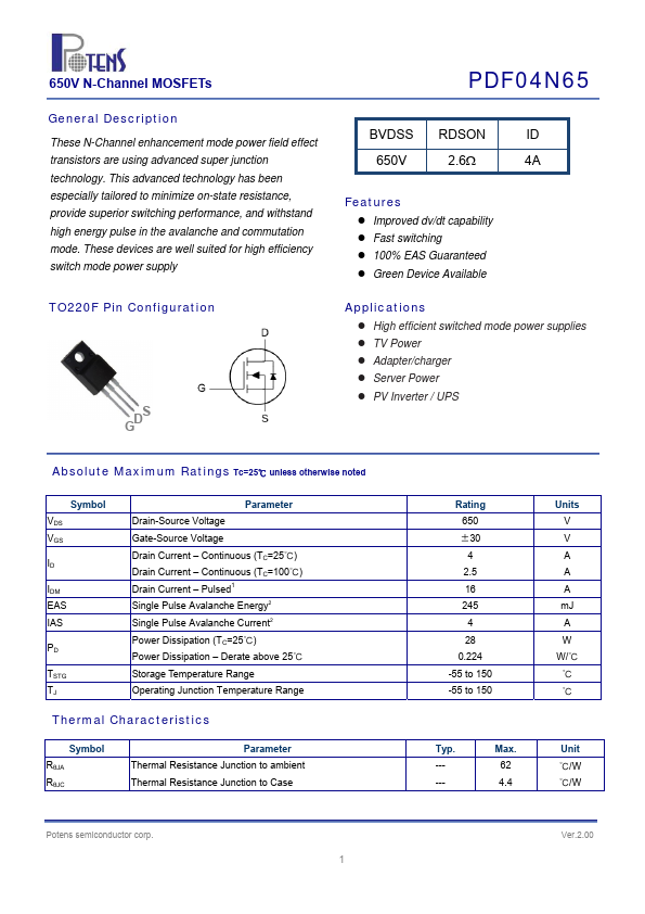 PDF04N65