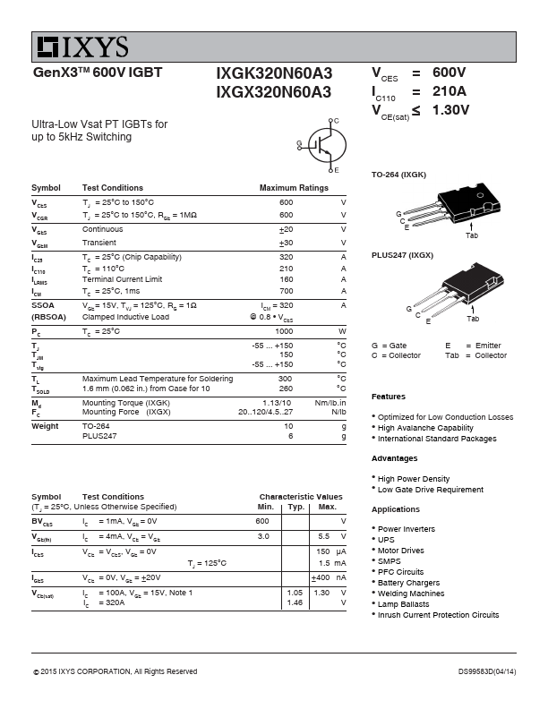 IXGK320N60A3