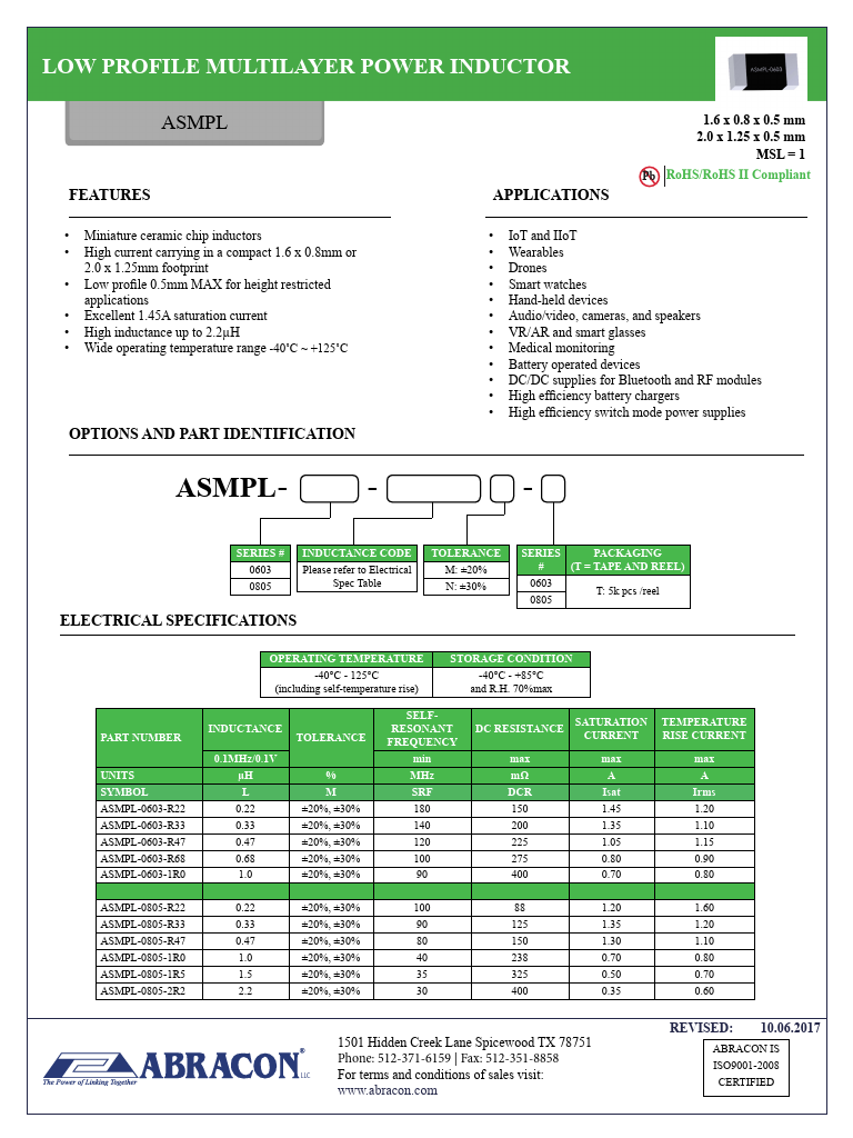 ASMPL-0805-1R0