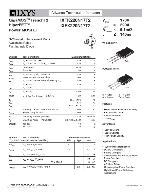 IXFK220N17T2