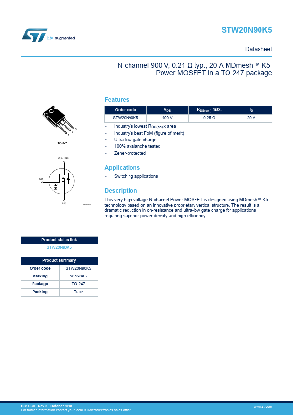 STW20N90K5