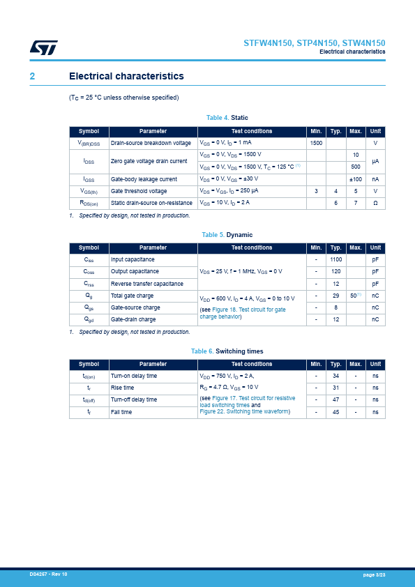 STFW4N150