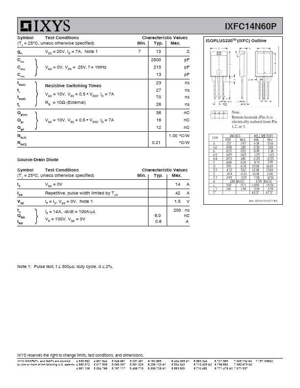 IXFC14N60P