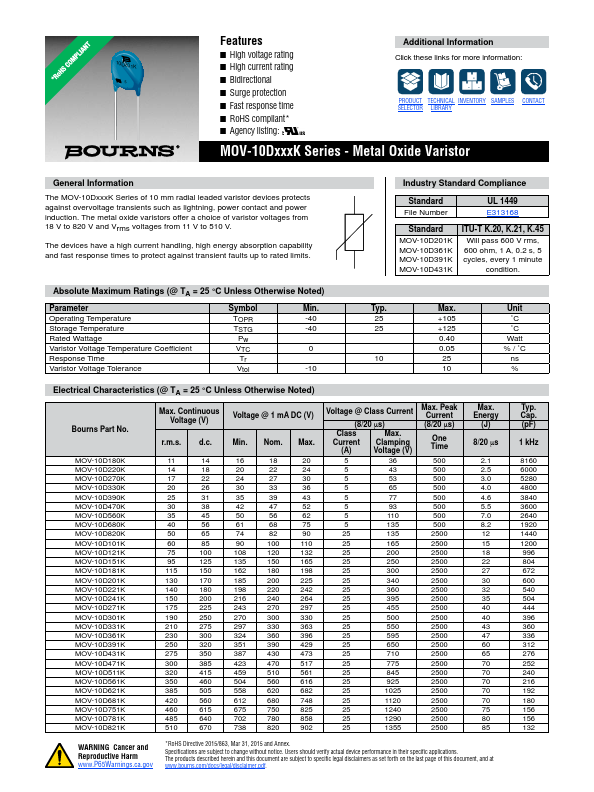 MOV-10D301K