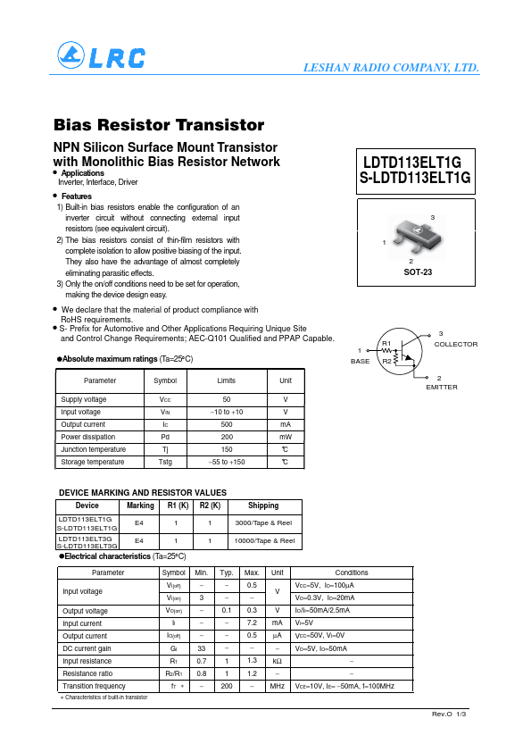 LDTD113ELT3G