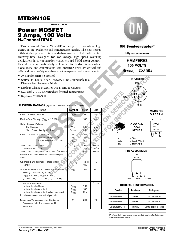 MTD9N10E