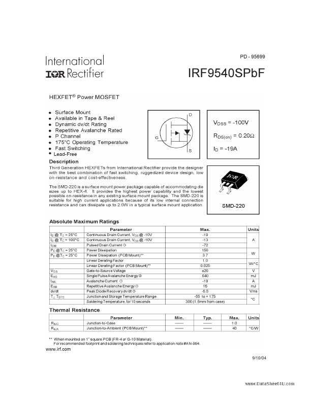 IRF9540SPBF