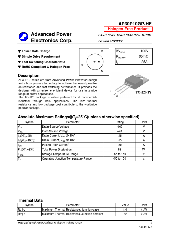 AP30P10GP-HF