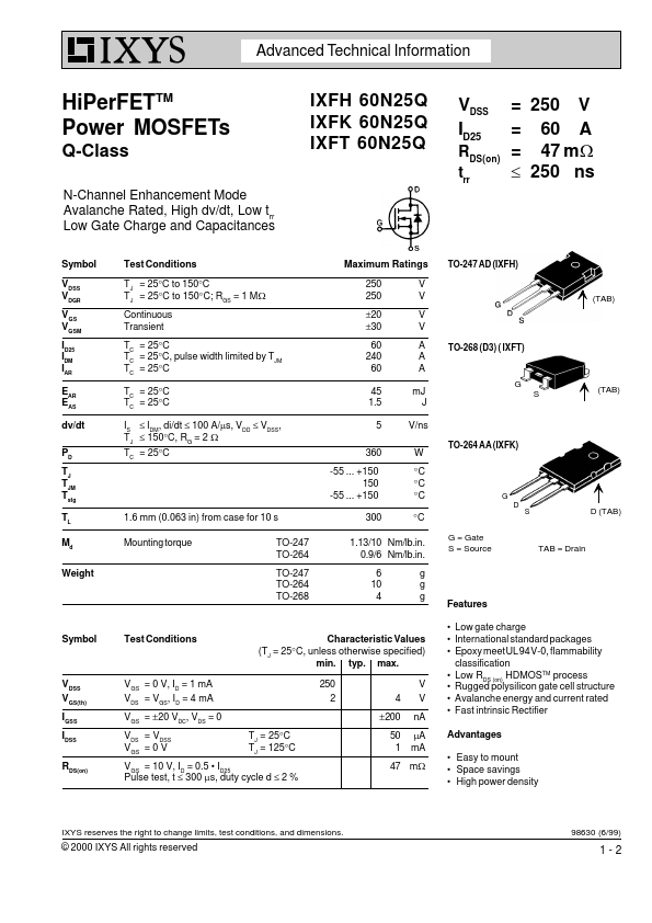 IXFT60N25Q