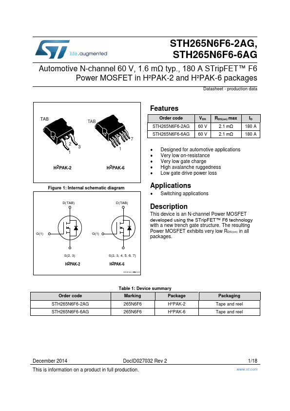 STH265N6F6-2AG