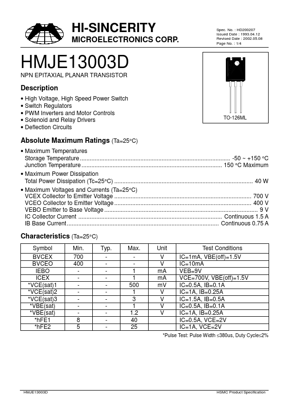 HMJE13003D