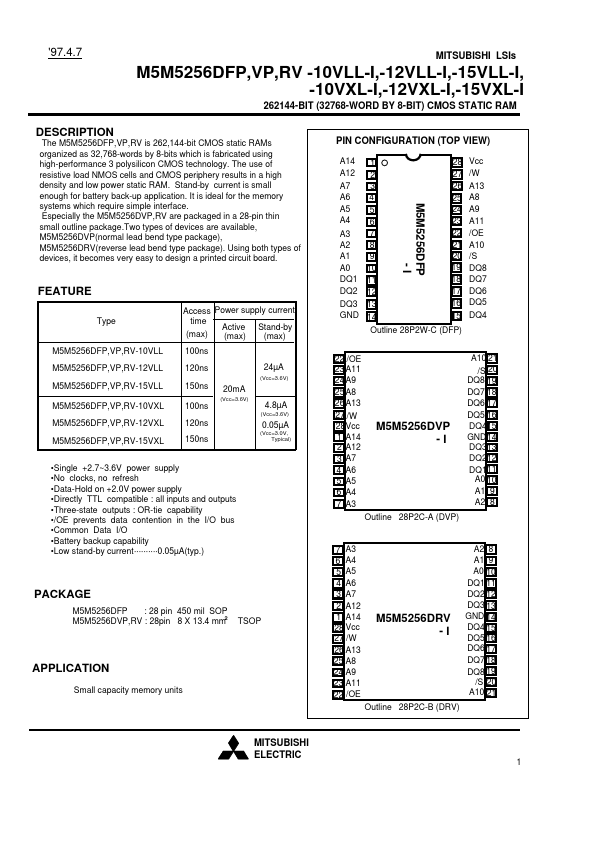 M5M5256DFP-10VXL-I