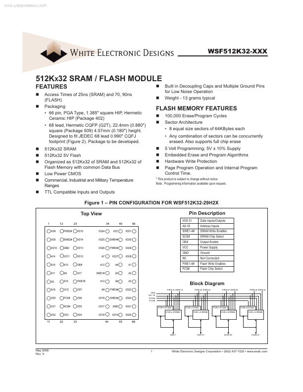 WSF512K32-XXX