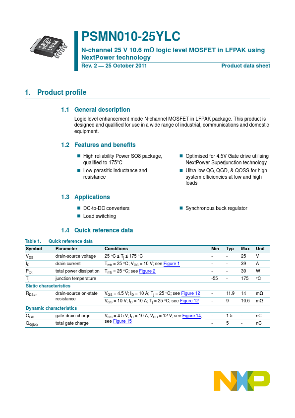 PSMN010-25YLC