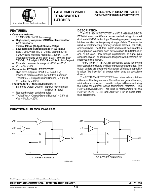 IDT54FCT16841ET