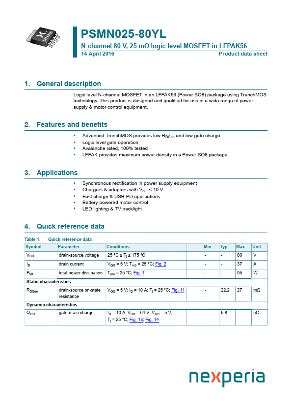 PSMN025-80YL