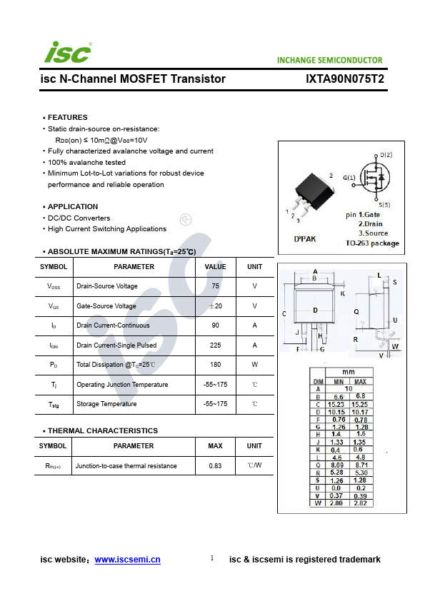 IXTA90N075T2