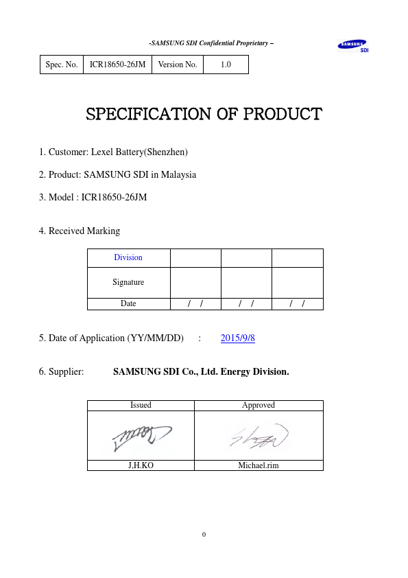 ICR18650-26JM