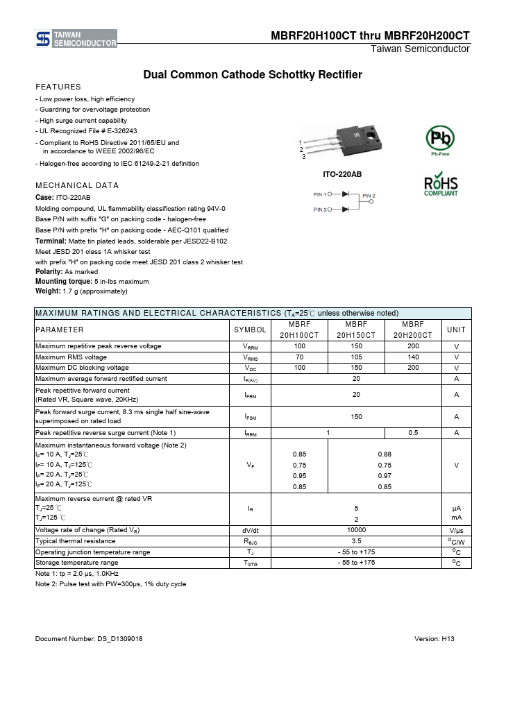 MBRF20H100CT