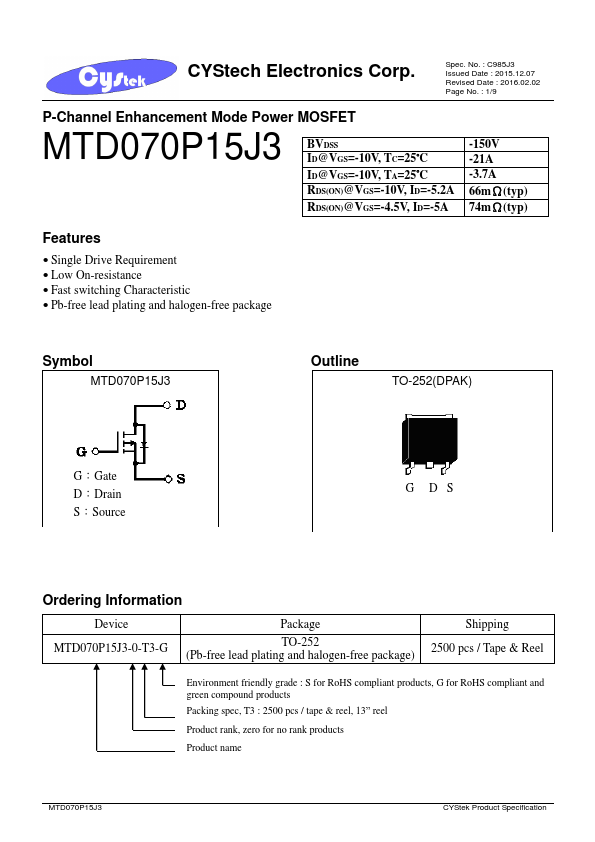 MTD070P15J3