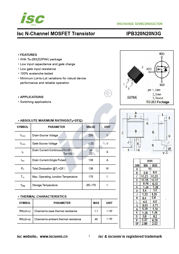 IPB320N20N3G