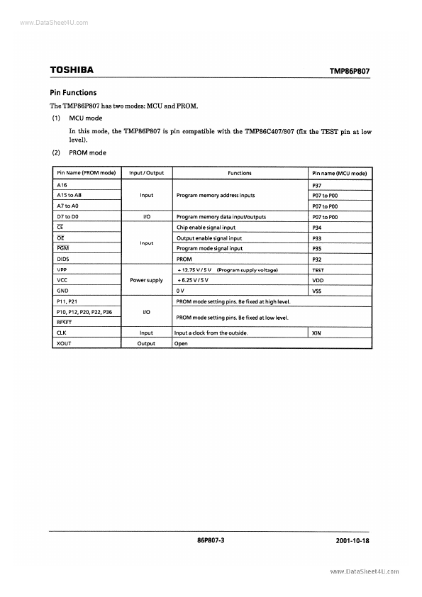 TMP86P807M