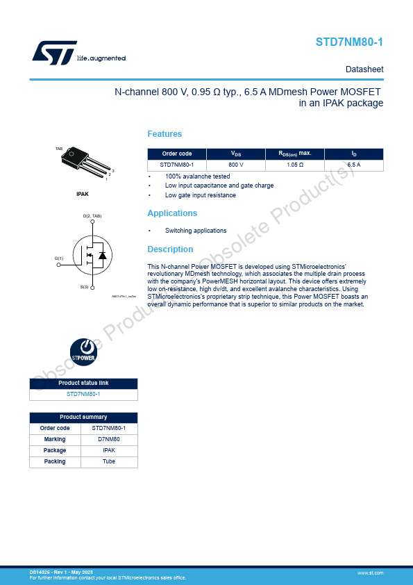 STD7NM80-1