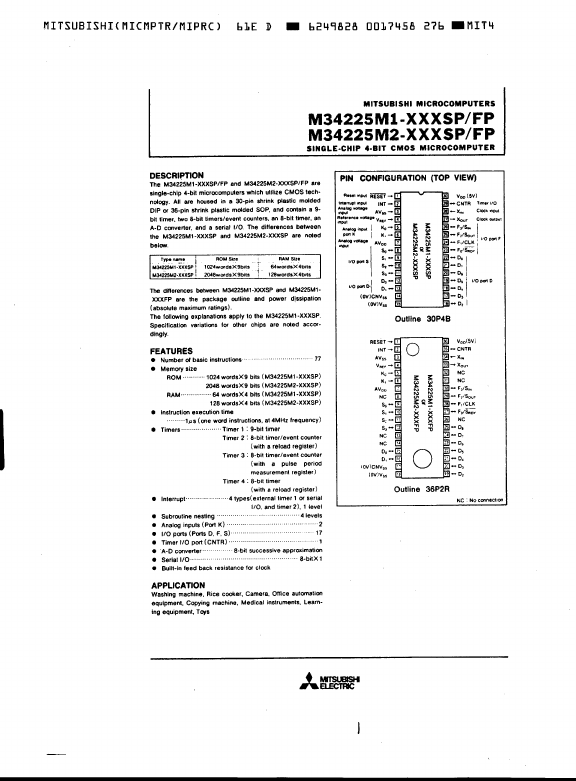 M34225M1-XXXSP