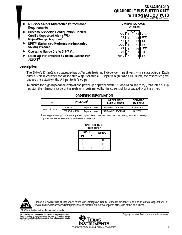 SN74AHC125Q