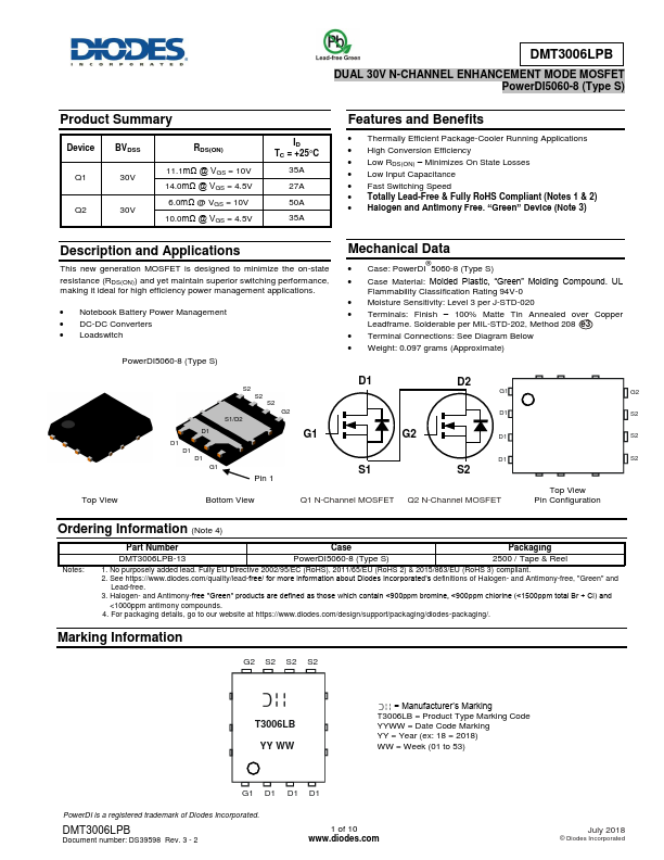 DMT3006LPB