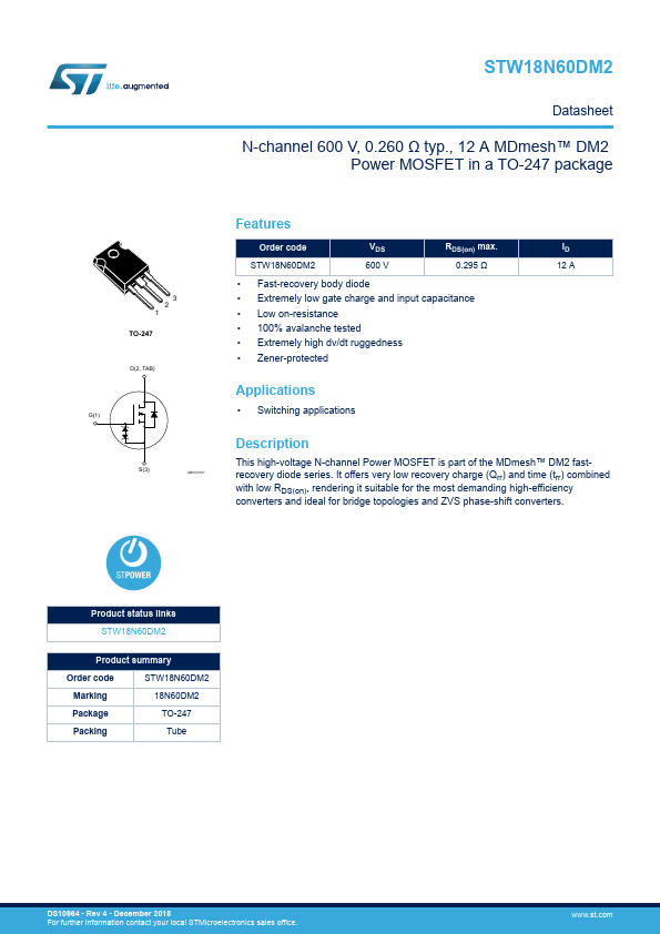 STW18N60DM2