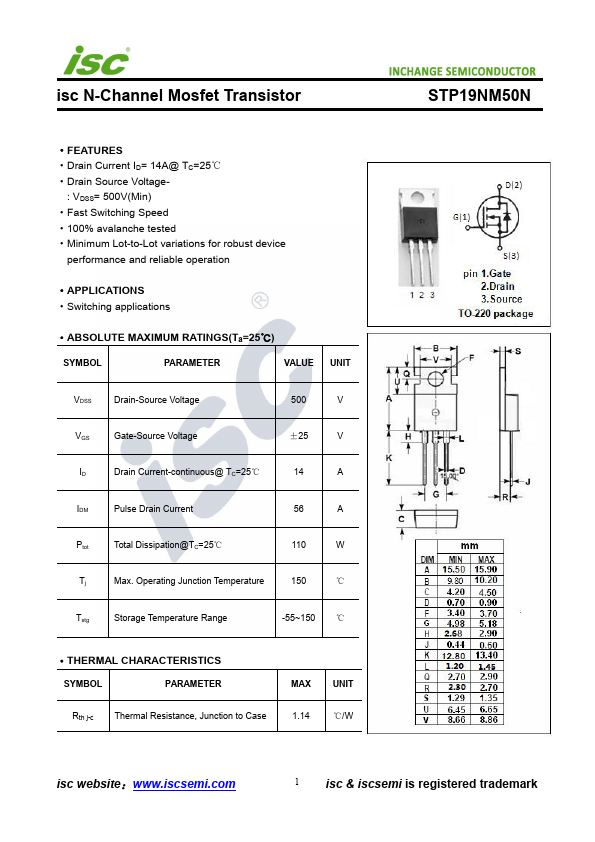 STP19NM50N