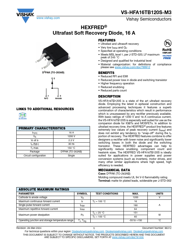 VS-HFA16TB120S-M3