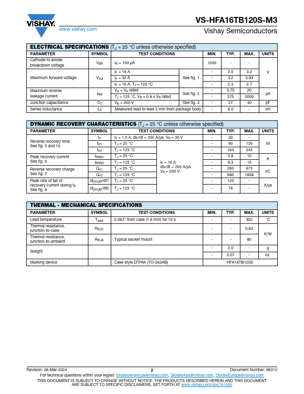 VS-HFA16TB120S-M3