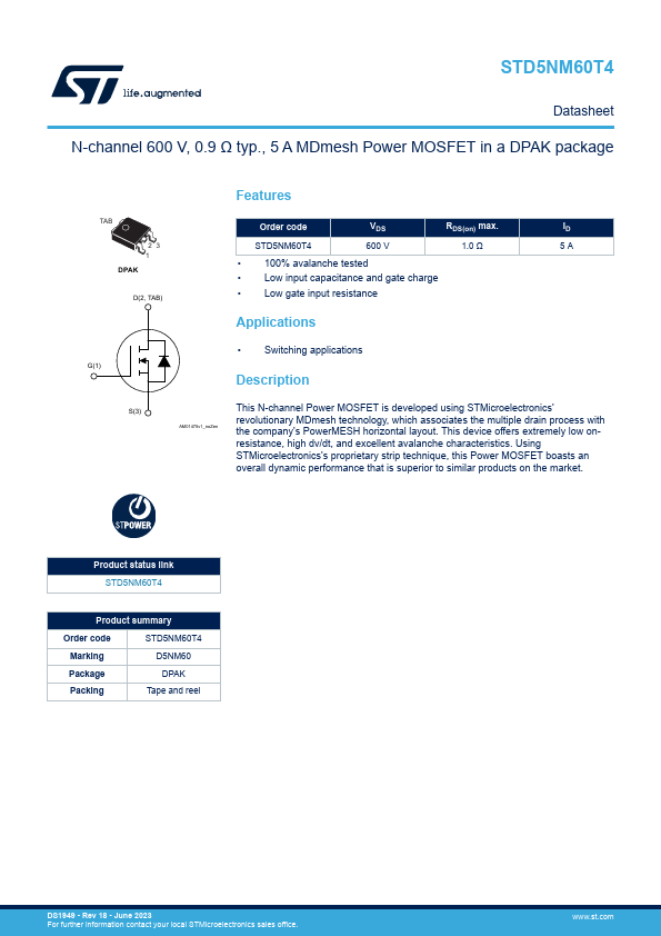 STD5NM60T4