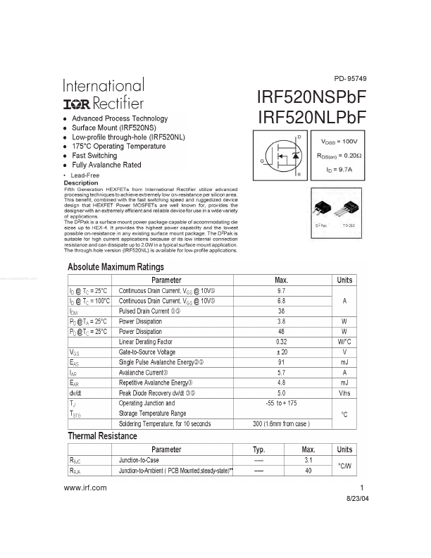 IRF520NSPBF