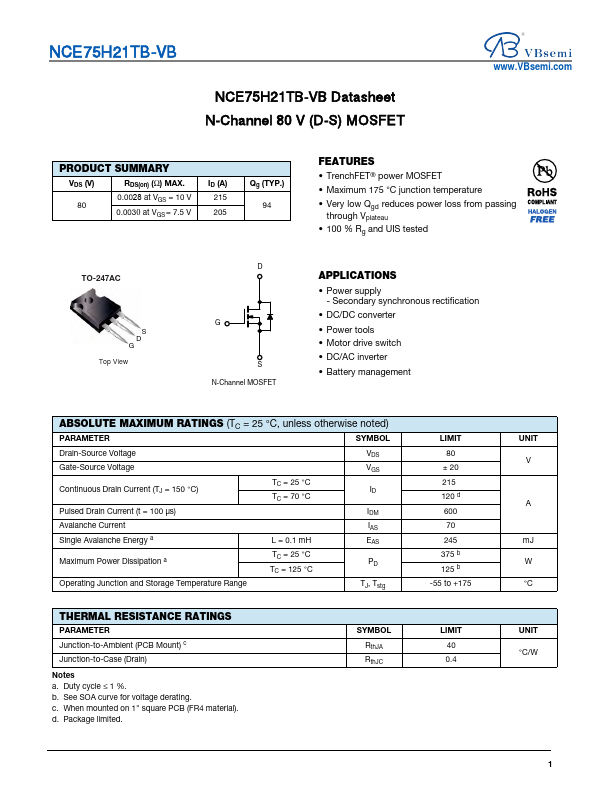 NCE75H21TB