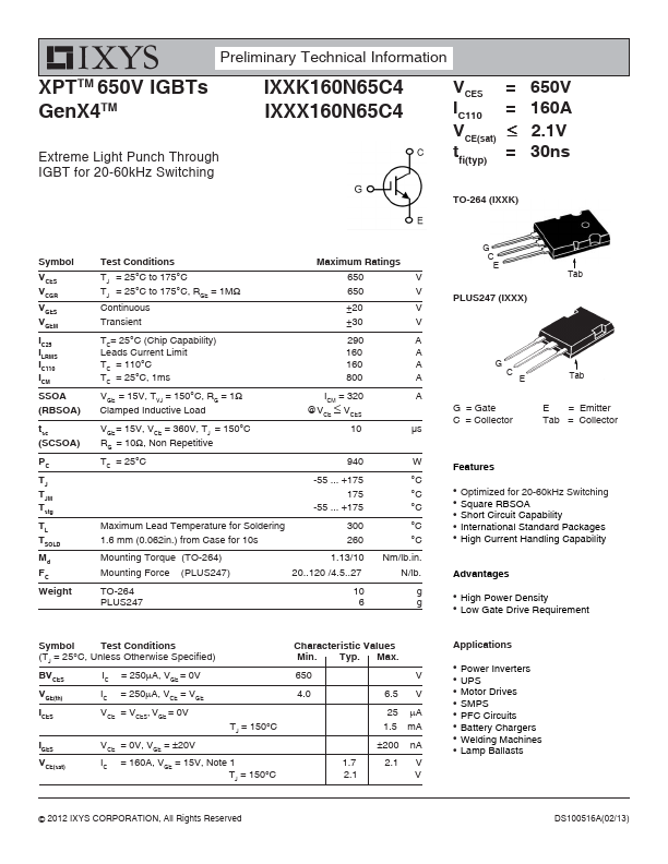 IXXK160N65C4