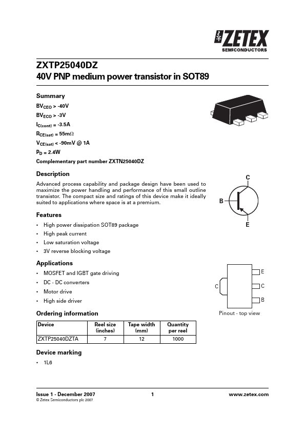 ZXTP25040DZ