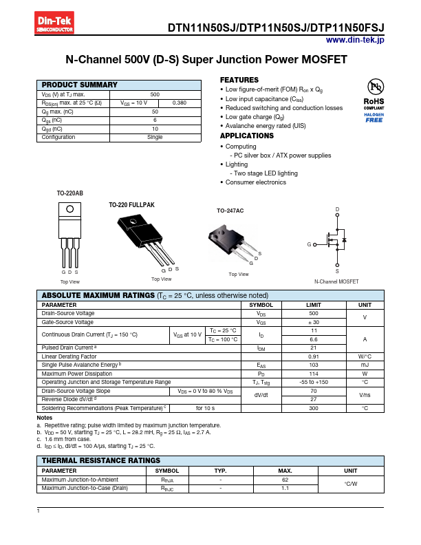 DTP11N50SJ