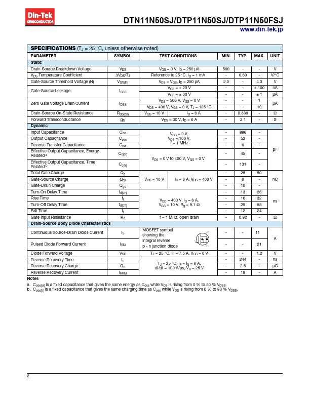 DTP11N50SJ