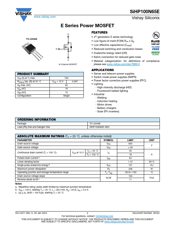 SiHP100N65E