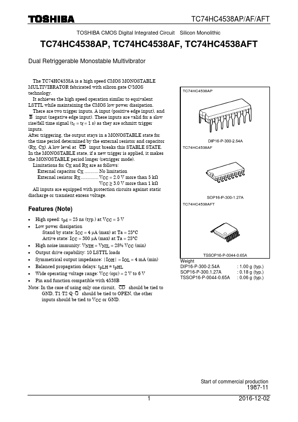 TC74HC4538AFT